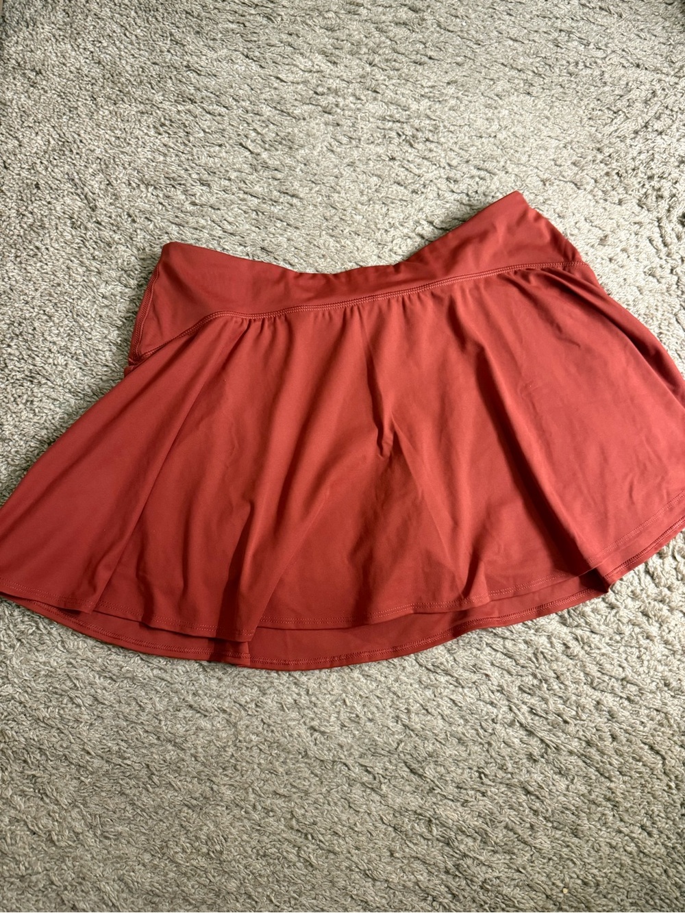 Old Navy Rust Burnt Orange High-Waisted PowerSoft Flouncy Skort - size XL